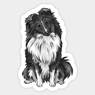 Cute Sheltie | Shetland Sheepdog | Bi-Black | Cute Dog Art Sticker